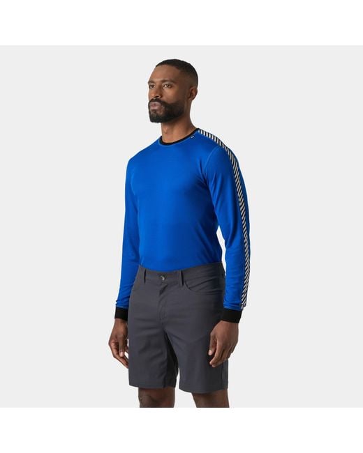 Helly Hansen Blue Hh Lifa Stripe Crew Ski Base Layer for men