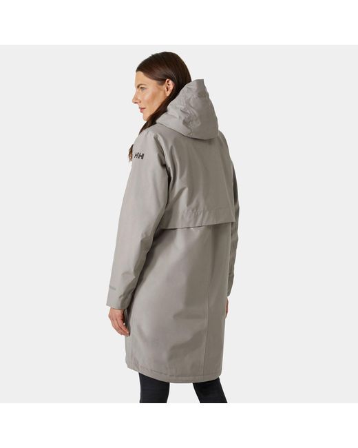 Helly Hansen Gray Aspire Long Hooded Raincoat