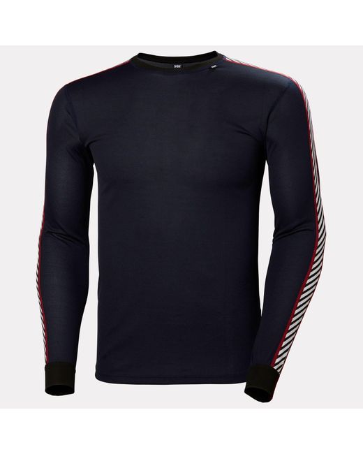 Helly Hansen Blue Hh Lifa Stripe Crew Ski Base Layer for men