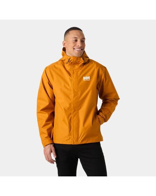 Helly Hansen Orange Seven J Outdoor Rain Jacket for men