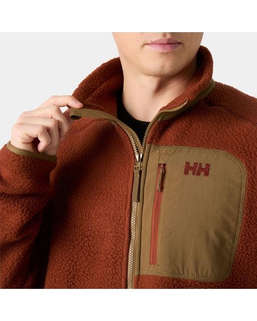 Helly Hansen Brown Panorama Pile Fleece Block Jacket for men