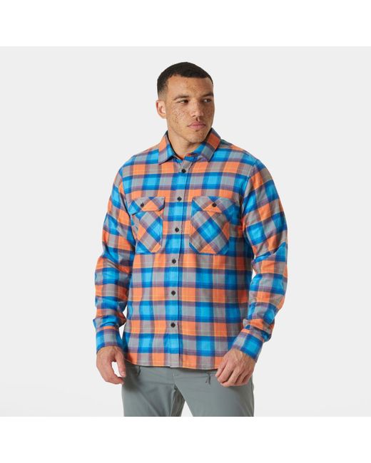 Helly Hansen Blue Lokka Organic Flannel Shirt for men