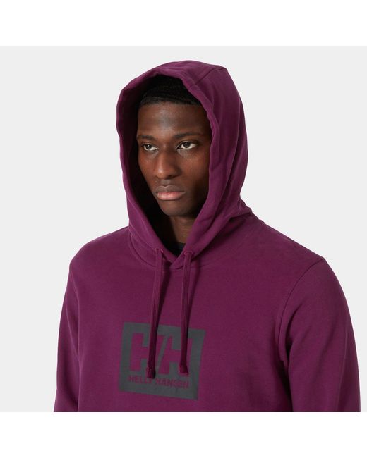 Helly Hansen Purple Hh Box Classic Cotton Hoodie for men