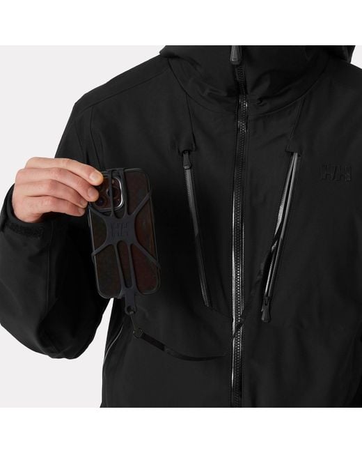 Alpha Long Shell Jacket Hombre Helly Hansen de hombre de color Black