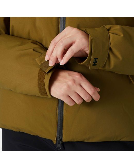 Helly Hansen Green Nora Short Puffy Ski Jacket Brown