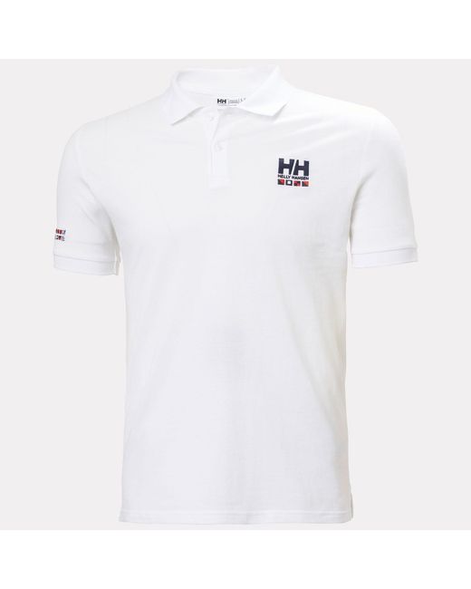 Helly Hansen White Messina Graphic Fitted Polo for men