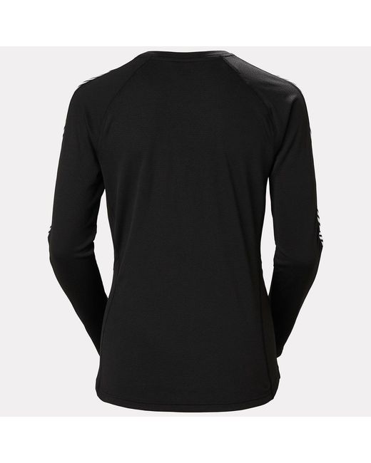 Helly Hansen Black Lifa Active Stripe Crew Baselayer Top