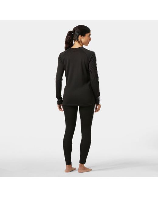 Helly Hansen Black Lifa Active Stripe Crew Baselayer Top