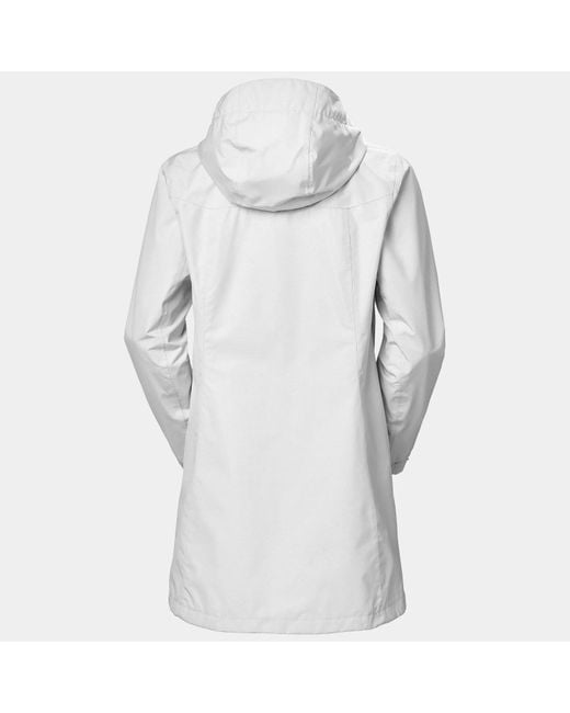 Helly Hansen White Aden Long Rain Jacket