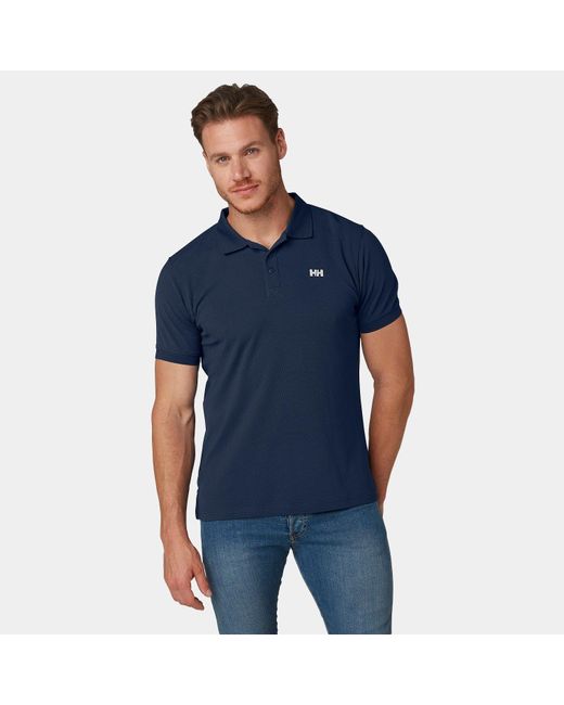 Helly Hansen Blue Driftline Quick-Dry Performance Polo for men