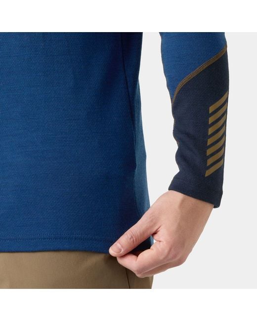 Helly Hansen Blue Lifa Merino Midweight Hoodie for men