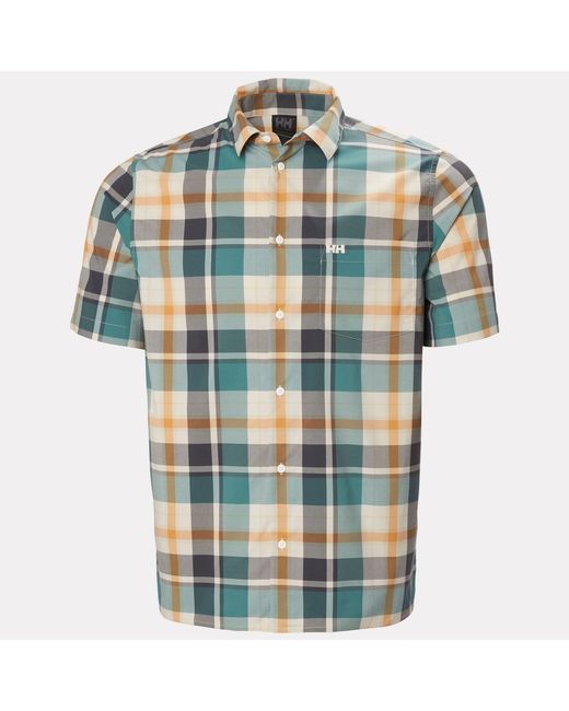 Helly Hansen Blue Fjord Quick-Dry Short-Sleeve Shirt 2.0 for men