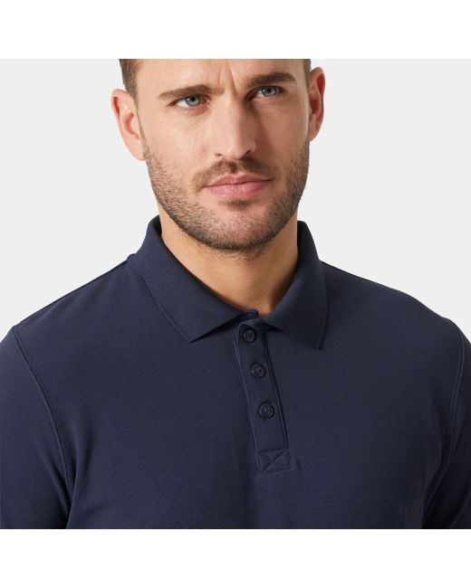 Helly Hansen Blue Crewline Quick-Dry Performance Polo for men