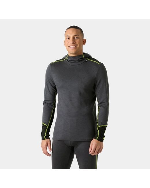 Helly Hansen Black Lifa Merino Midweight Hoodie for men