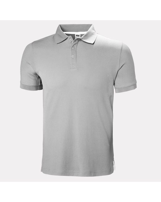 Helly Hansen Gray Crewline Quick-Dry Performance Polo for men
