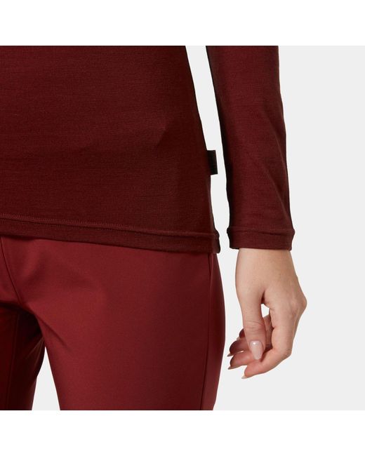 Helly Hansen Red Durawool High Neck Long Sleeve