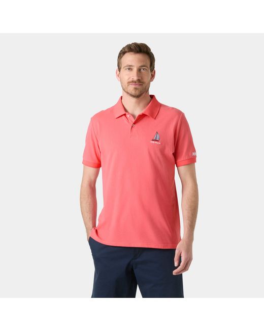 Helly Hansen Red Messina Graphic Fitted Polo for men