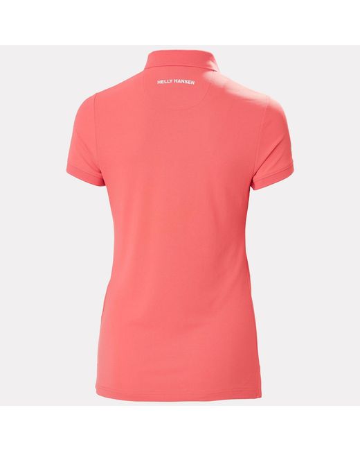 Helly Hansen Red Crewline Quick-Dry Stretch Polo Shirt