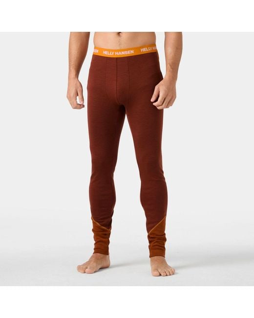 Helly Hansen Red Lifa Merino Midweight Winter Pants for men