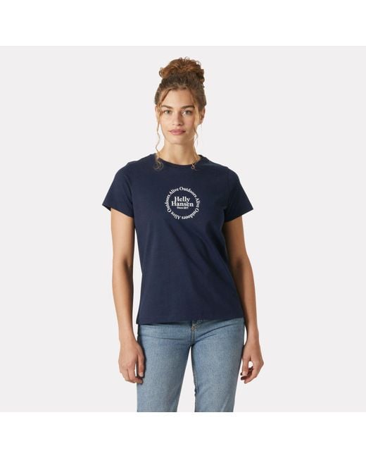 Core Graphic T-Shirt 2.0 Mujer Helly Hansen de color Blue