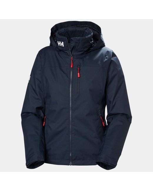 Crew Hooded Pile Jacket Helly Hansen de color Blue