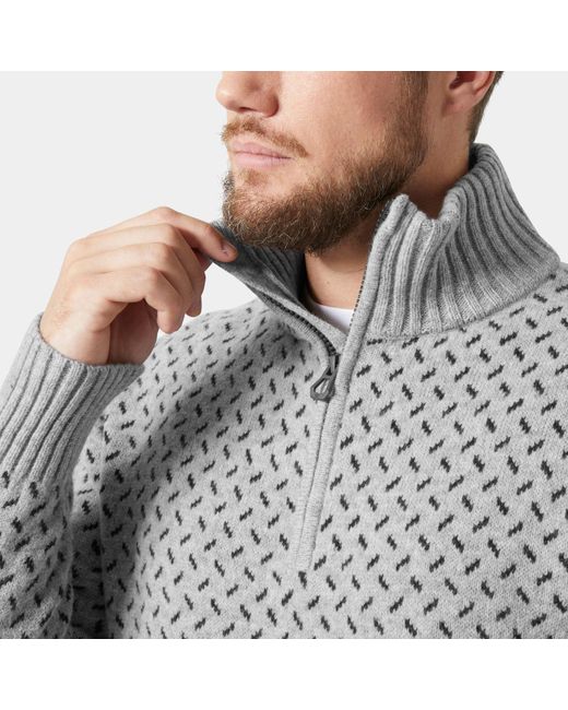 Arctic Ocean Icelander Wool Knit ½ Zip Felpa Grigio di Helly Hansen in Gray da Uomo