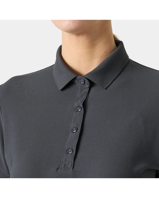 Helly Hansen Black Crewline Quick-Dry Stretch Polo Shirt