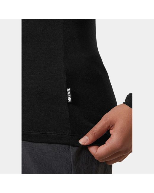 Helly Hansen Black Hh Durawool Crew Long Sleeve