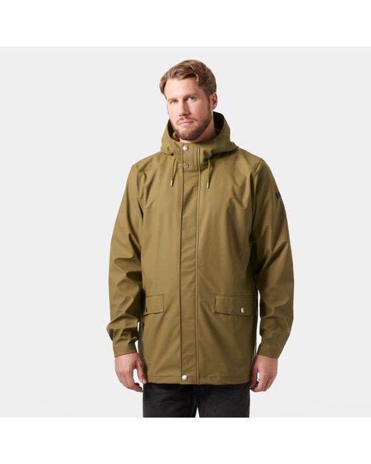Helly Hansen Green Moss Windproof Rain Coat for men