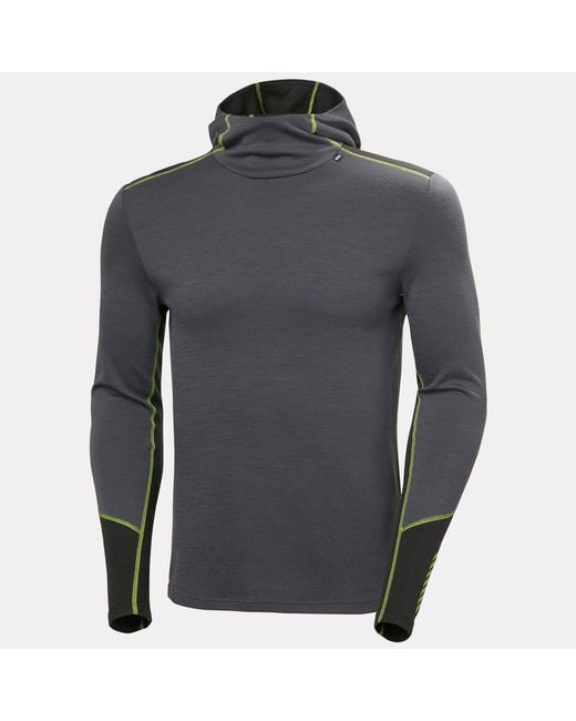 Helly Hansen Black Lifa Merino Midweight Hoodie for men