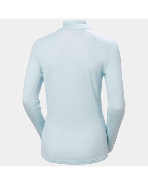 Helly Hansen Blue Lifa Merino Midweight Graphic 1/2 Zip Base Layer