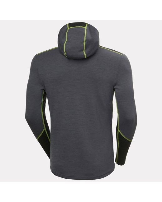 Helly Hansen Black Lifa Merino Midweight Hoodie for men