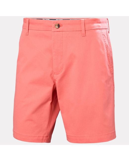 Helly Hansen Pink Bryggen Chino Shorts for men