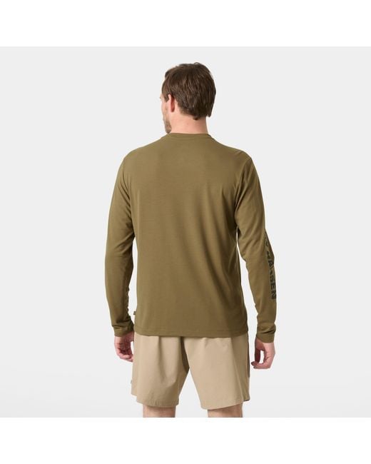 Helly Hansen Green Skog Graphic Long Sleeve Tee for men