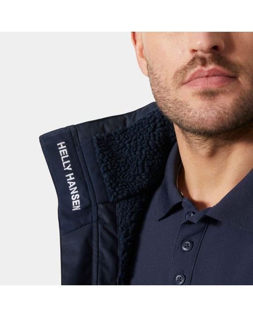 Helly Hansen Blue Crew Hooded Pile Jacket for men