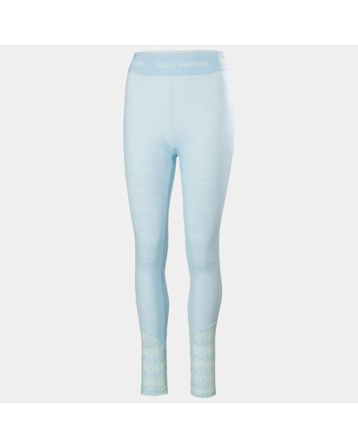 Helly Hansen Blue Lifa Merino Midweight Graphic Base Layer Trousers