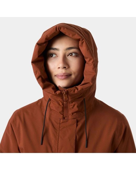 Helly Hansen Brown Victoria Insulated Rain Coat With Hood