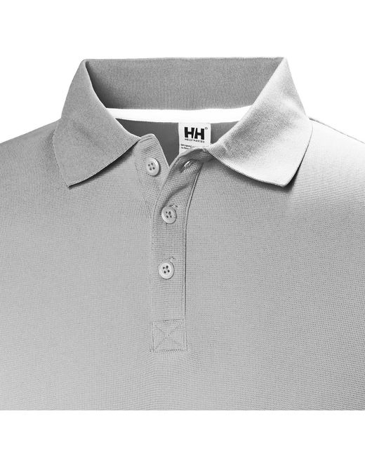 Helly Hansen Gray Crewline Quick-Dry Performance Polo for men