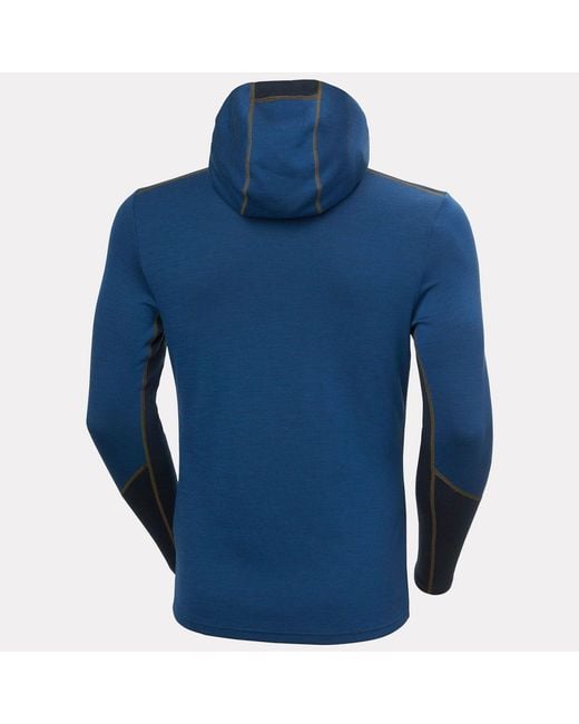 Helly Hansen Blue Lifa Merino Midweight Hoodie for men