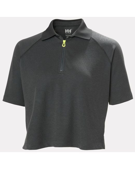 Helly Hansen Black Inshore Zip Crop Polo