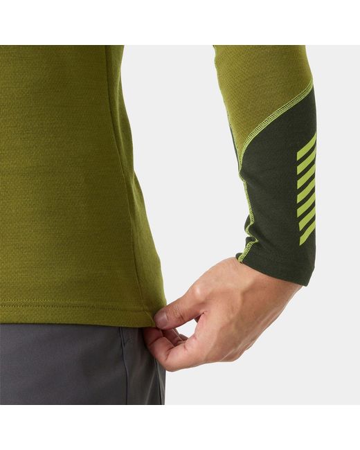 Lifa Merino Midweight Crew Base Layer Verde di Helly Hansen in Green da Uomo
