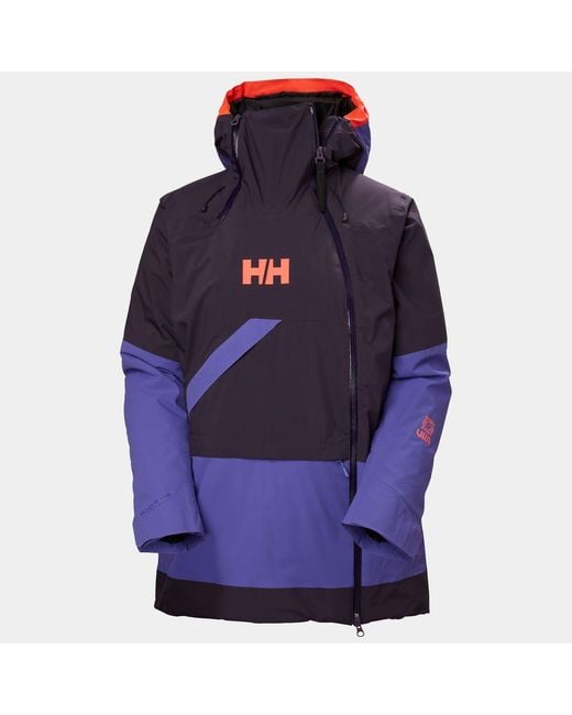 Helly Hansen Purple Powchaser Asymmetric Ski Jacket