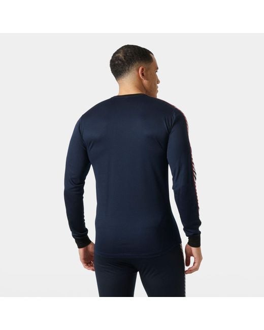 Helly Hansen Blue Hh Lifa Stripe Crew Ski Base Layer for men