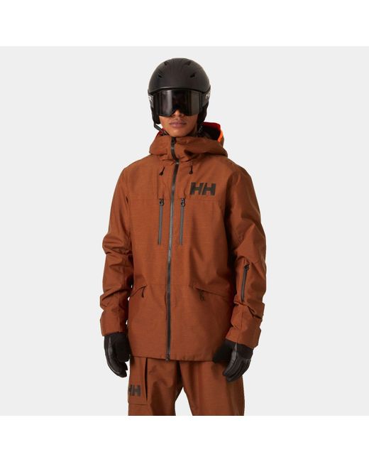 Helly Hansen Brown Garibaldi 2.0 Waterproof Ski Jacket Red for men