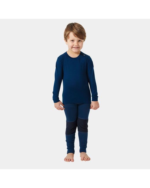 Merino Wool Base Layer Set Niño Helly Hansen de color Blue