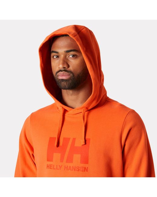 Helly Hansen Orange Logo Hoodie for men