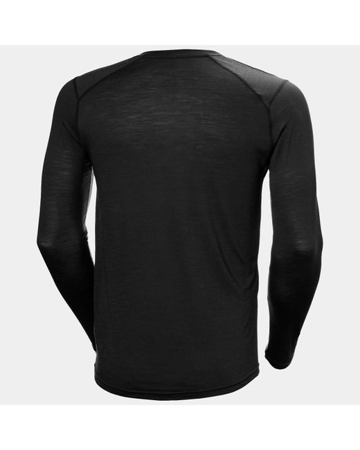 Helly Hansen Black Durawool Long Sleeve Henley for men