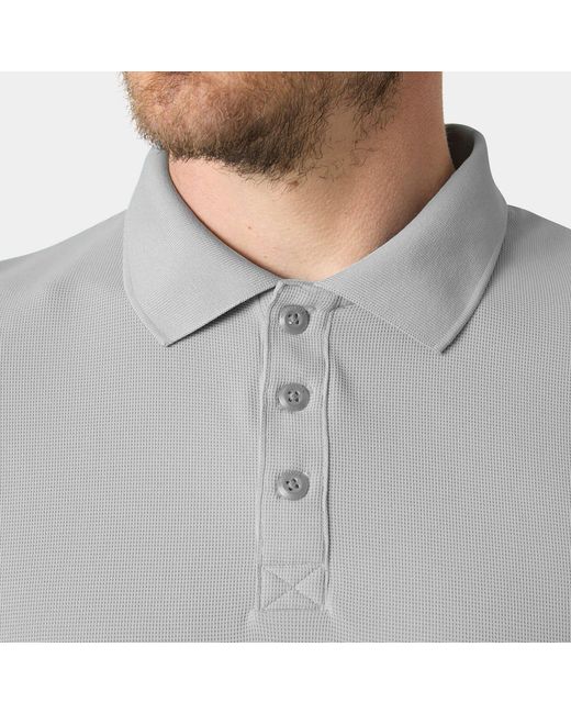 Helly Hansen Gray Crewline Quick-Dry Performance Polo for men
