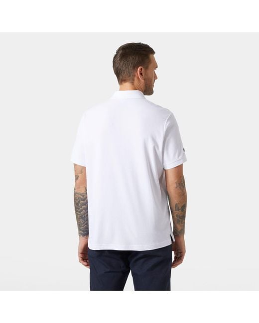Helly Hansen White Riftline Quick-Dry Tactel Polo Shirt for men