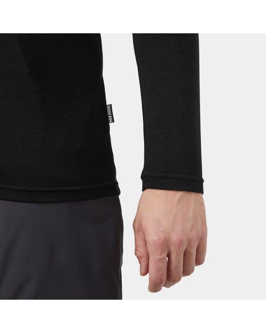 Helly Hansen Black Durawool Long Sleeve Henley for men